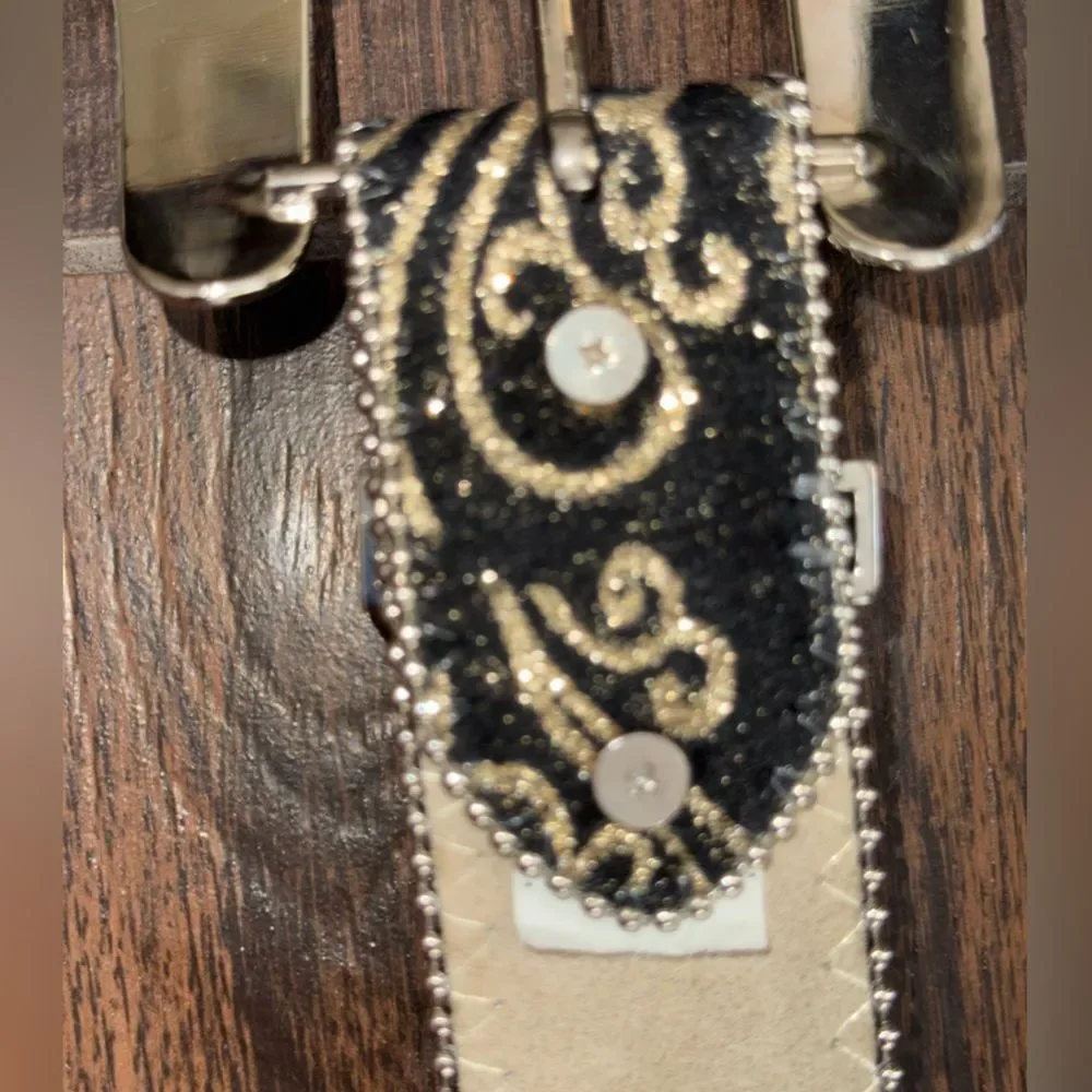 BHW Genuine Leather Cross Rhinestone Western Cowgirl Bling Belt Size large nwot